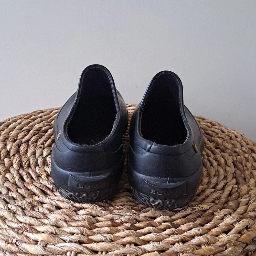 Bogs Womens‎ Patch Black Waterproof Rubber Garden/Rain/Outdoor Slip-On Shoes S-9